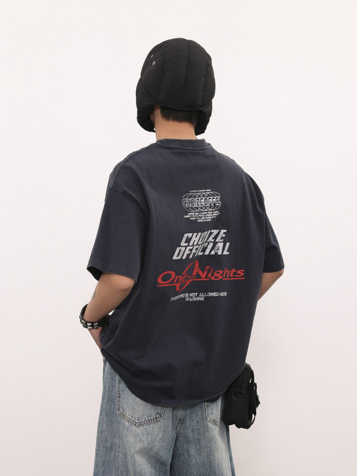 VINTAGE WASHED DISTRESSED BIKER -SHIRT