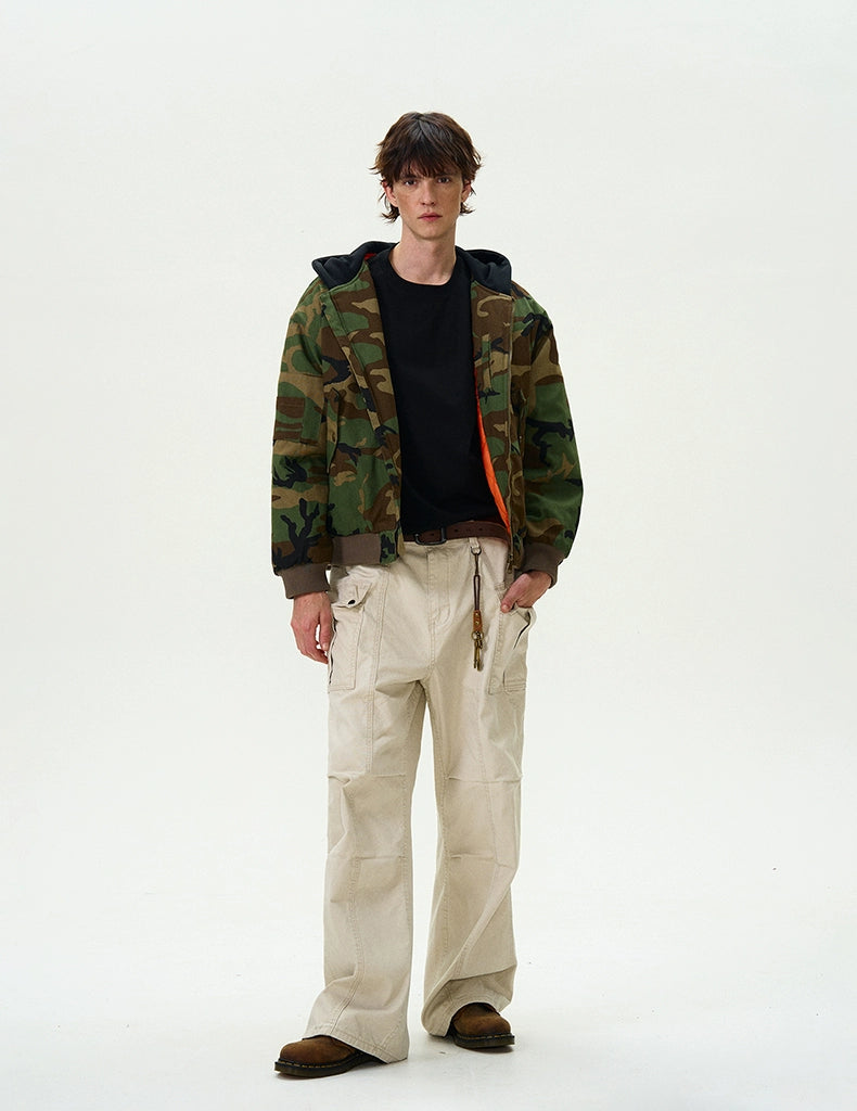 CAMOUFLAGE ZIPPED HOODIE