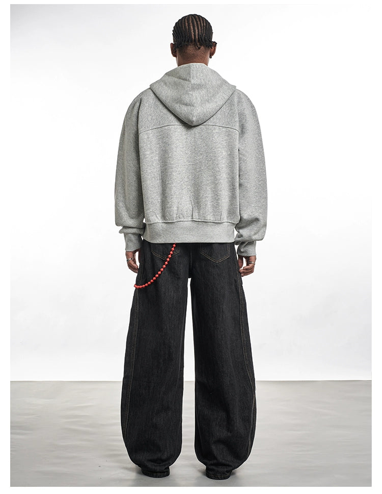 FRONT STITCH BAGGY DENIM PANTS