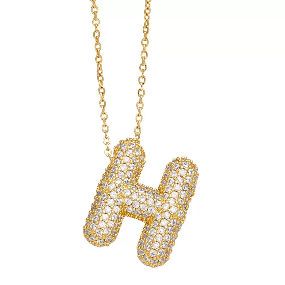 ICY CRYSTAL INITIAL NECKLACE (GOLD)