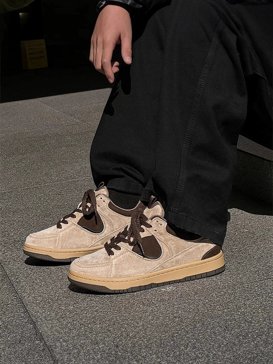 SUEDE PANEL VINTAGE CHUNKY SNEAKERS