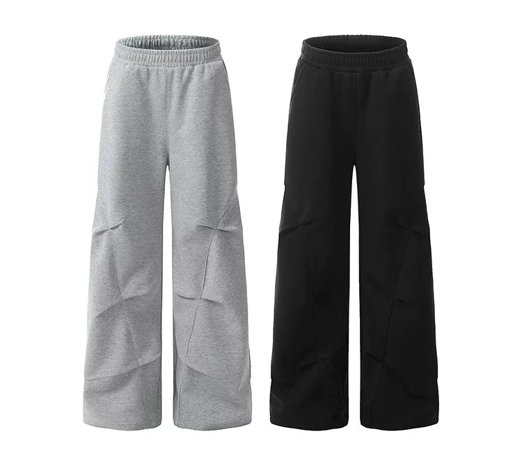 STRUCTURED PLEAT BAGGY SWEAT PANTS