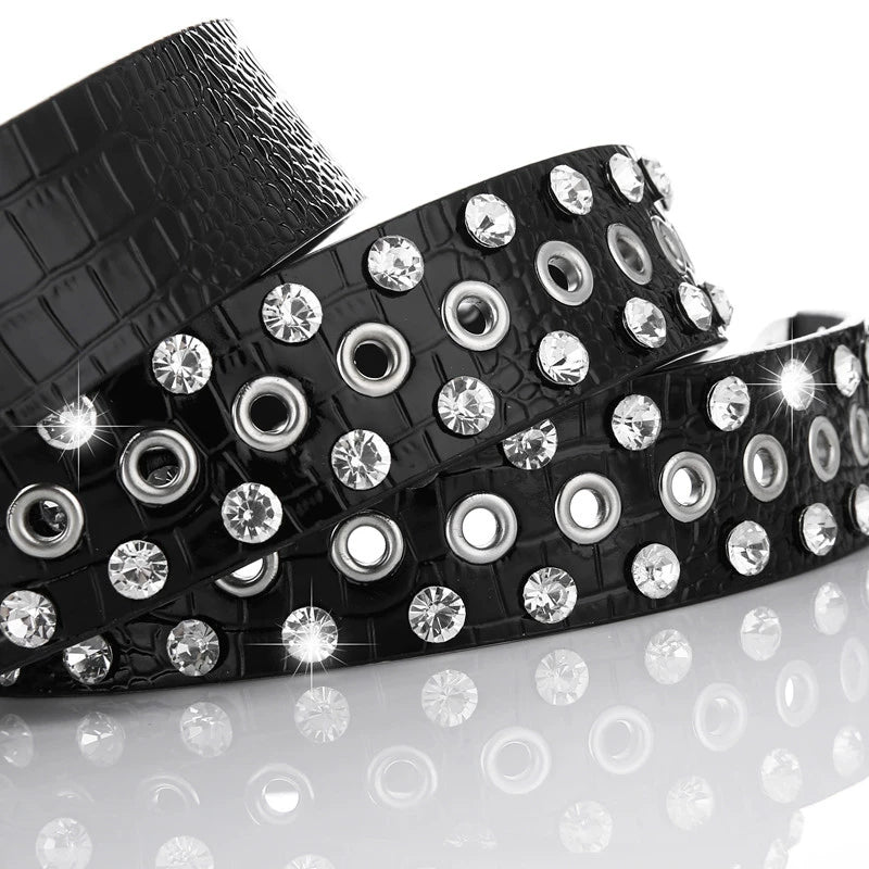RHINESTONES PIN BUCKLE BELT