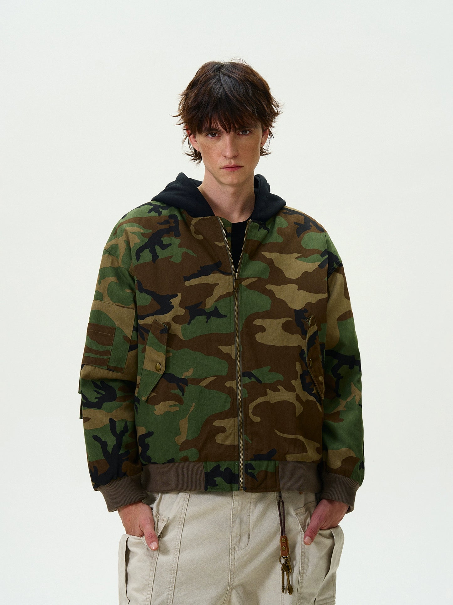 CAMOUFLAGE ZIPPED HOODIE