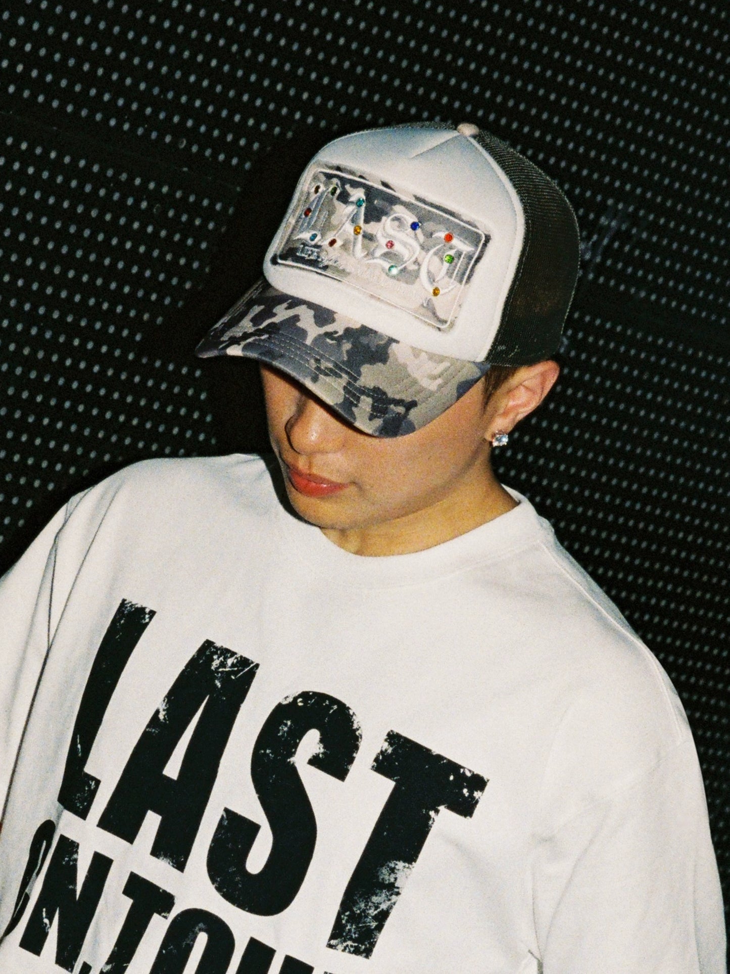 RHINESTONE PATCH MESH CAP