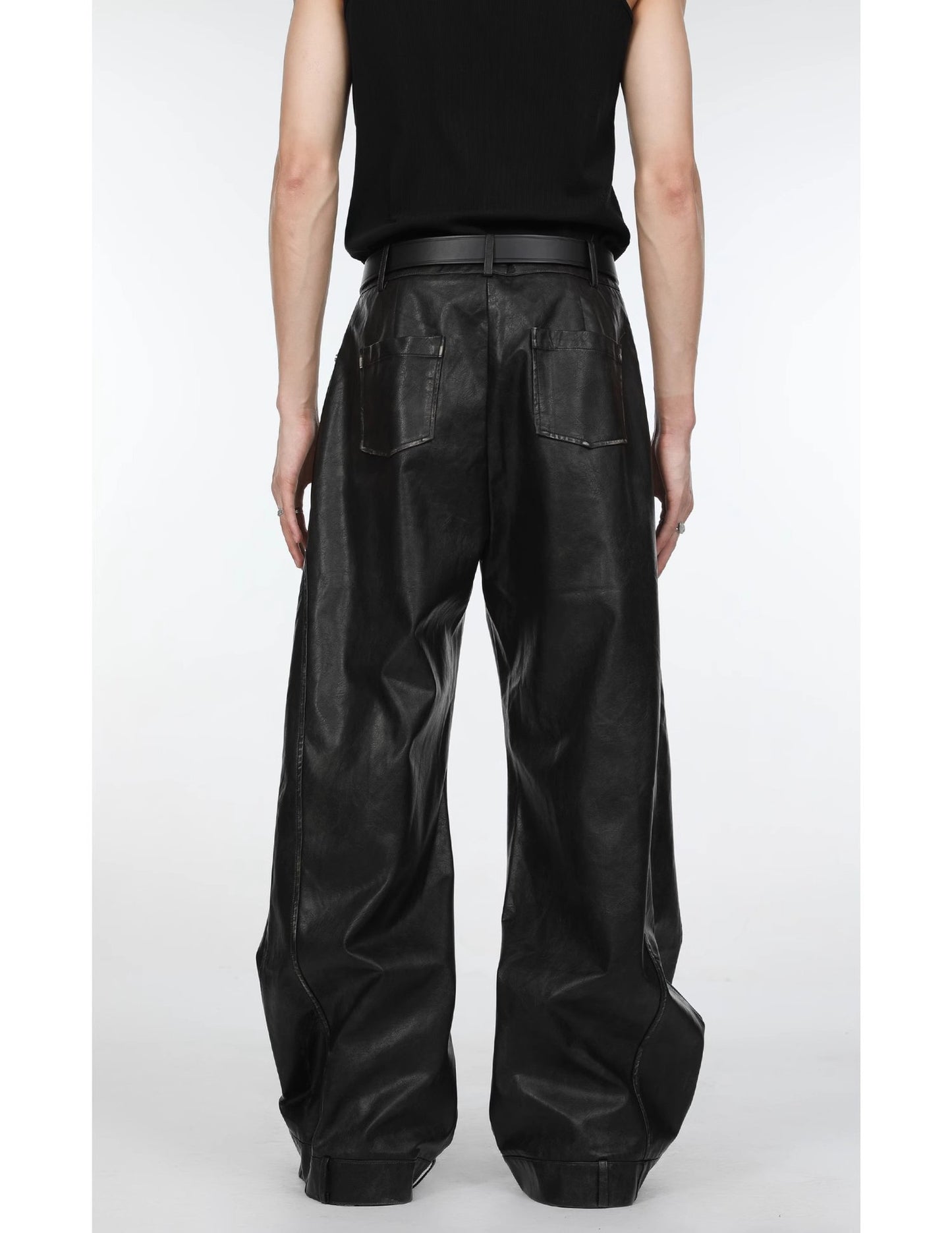 VINTAGE MODE PU LEATHER PANTS