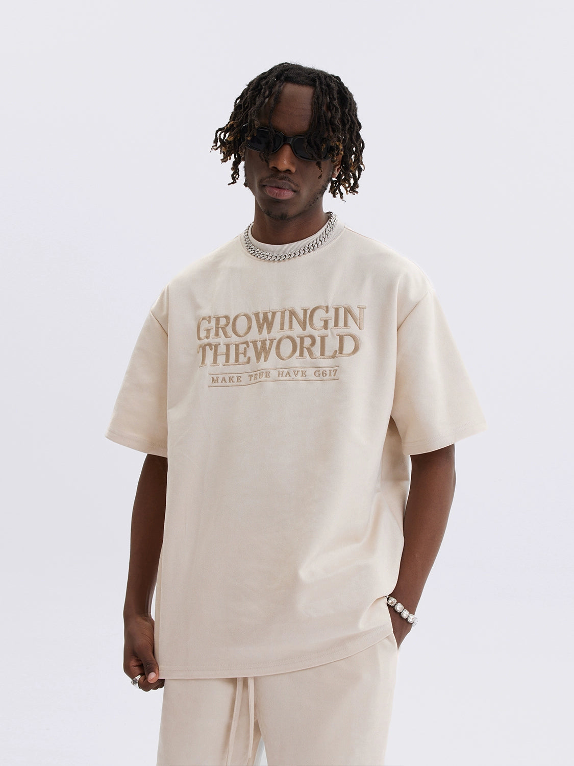 EMBROIDERY SUEDE T-SHIRTS