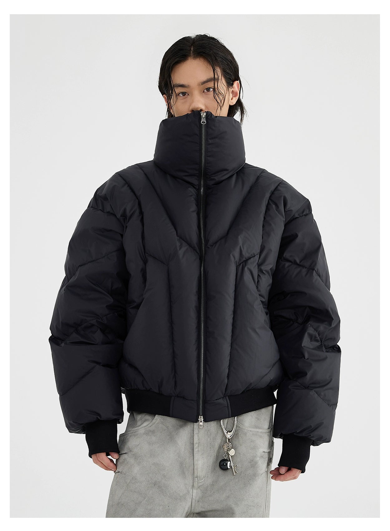 HIGH NECK CROPPED PUFFER JACKET – GEEK HIGH NECK CROPPED PUFFER JACKET – GEEK