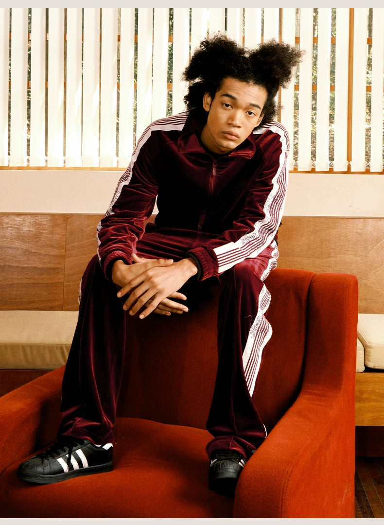EMBROIDERY VELOUR TRACK JACKET