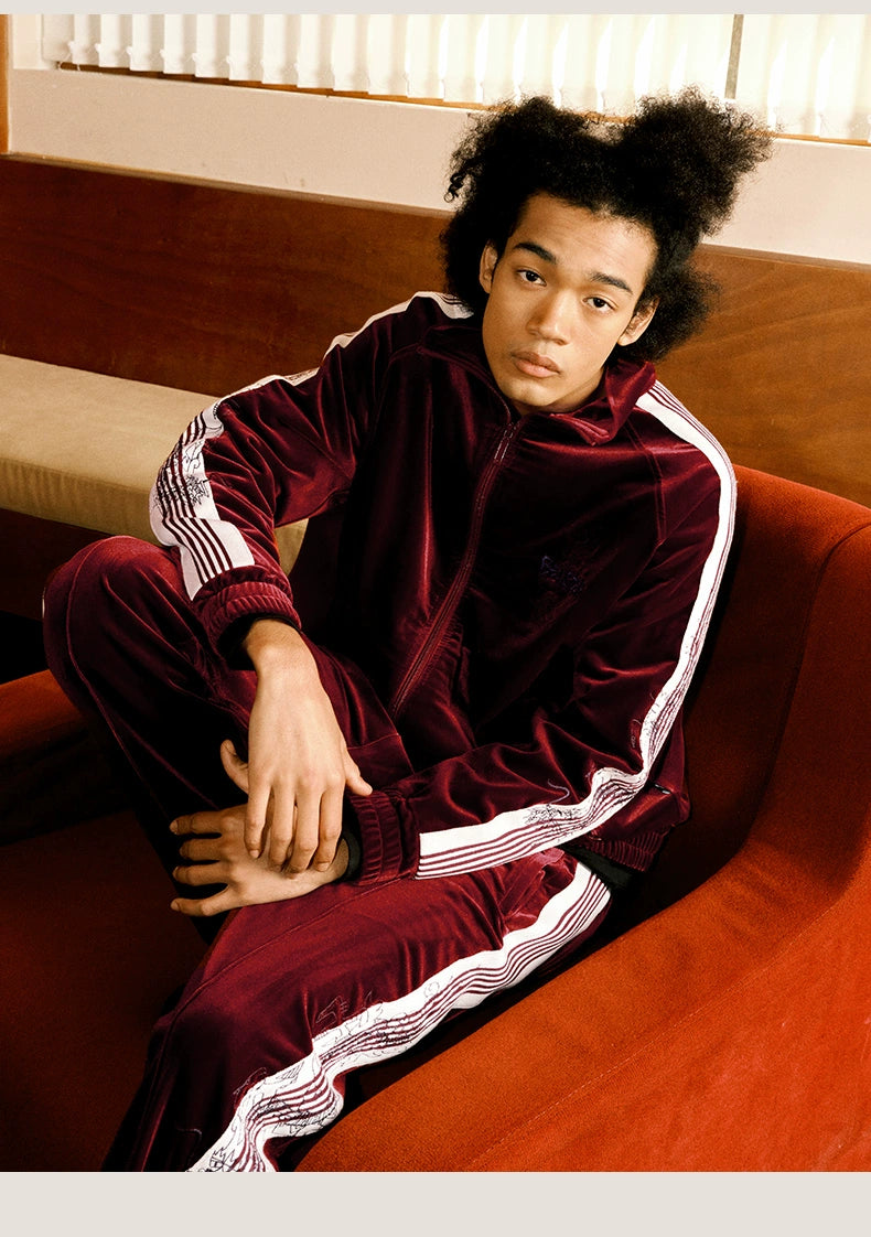 EMBROIDERY VELOUR TRACK JACKET