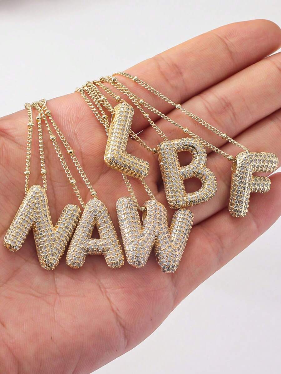 ICY CRYSTAL INITIAL NECKLACE (GOLD)