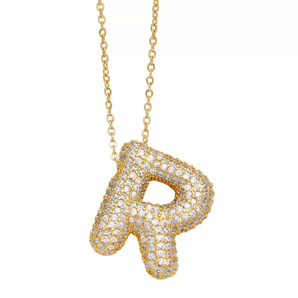 ICY CRYSTAL INITIAL NECKLACE (GOLD)