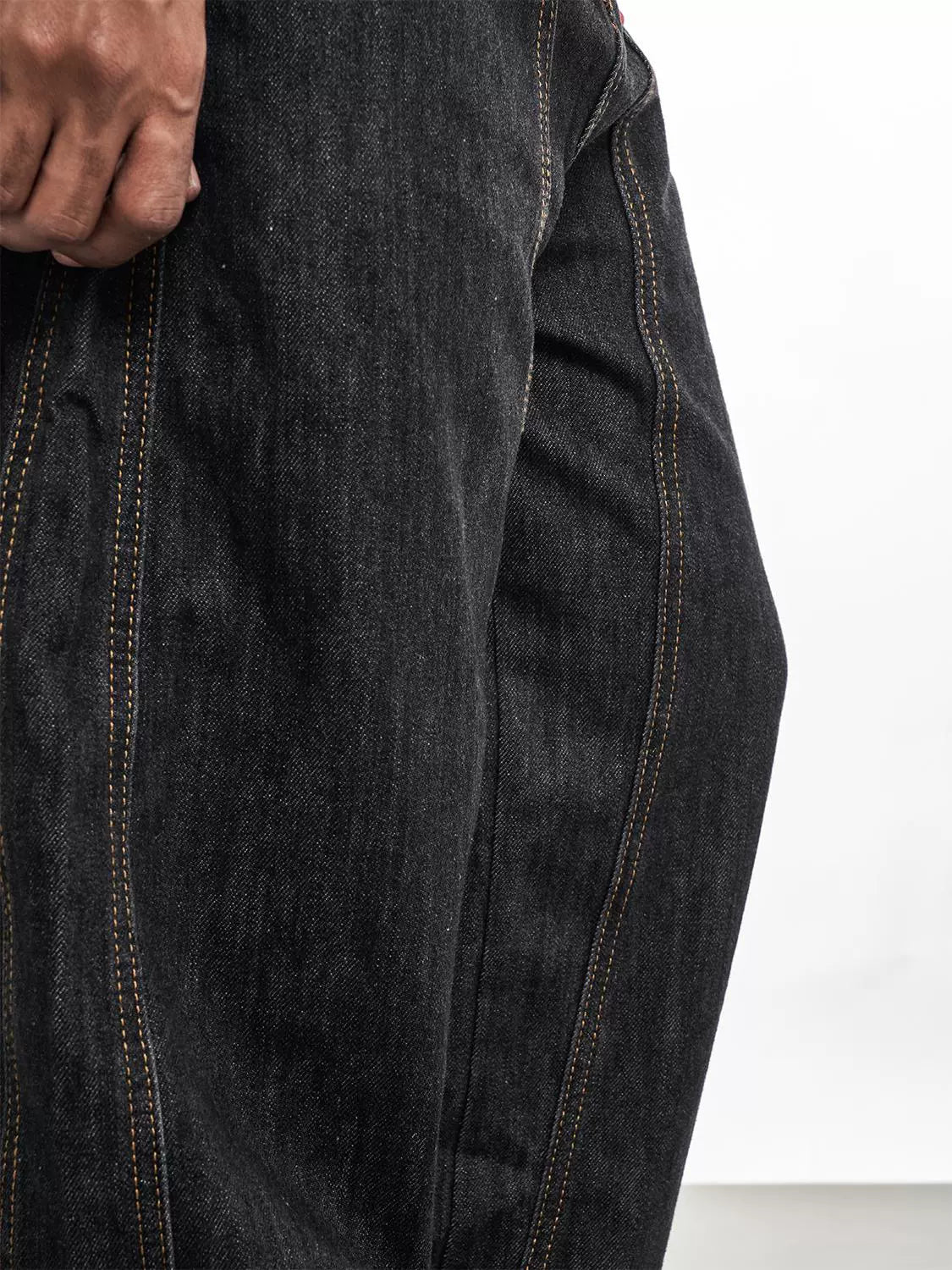 FRONT STITCH BAGGY DENIM PANTS