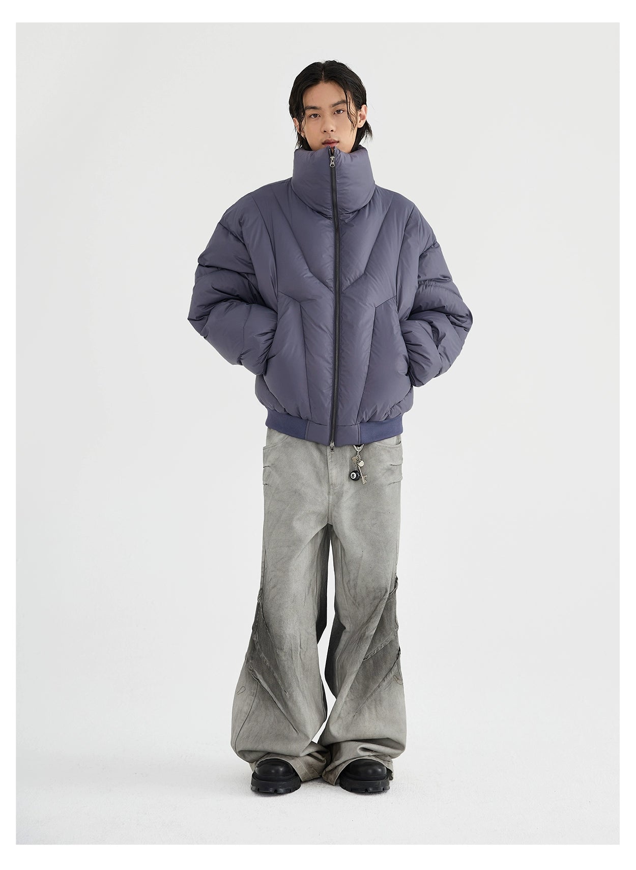HIGH NECK CROPPED PUFFER JACKET
