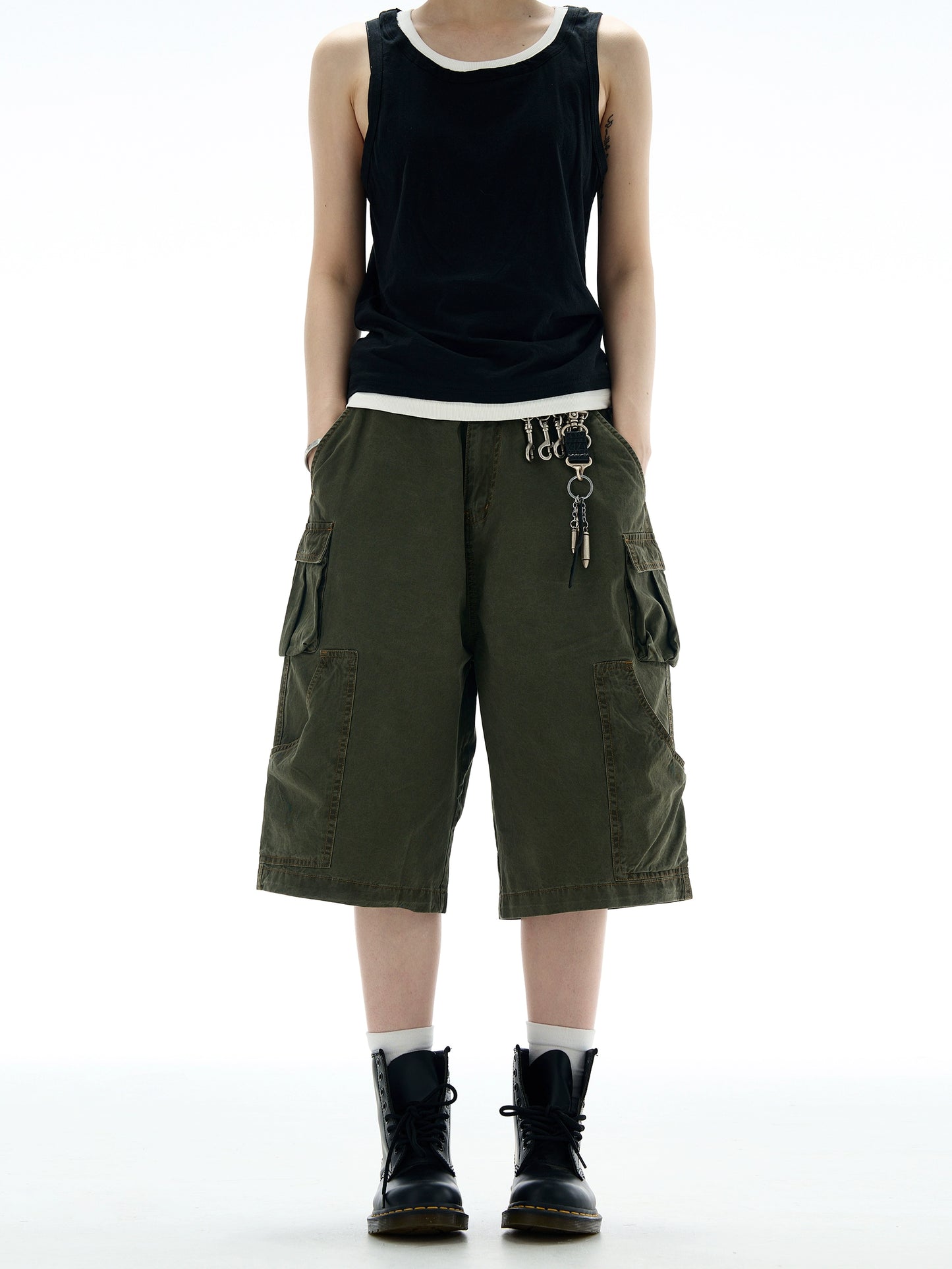 LONG STRING CASUAL STITCH CARGO PANTS