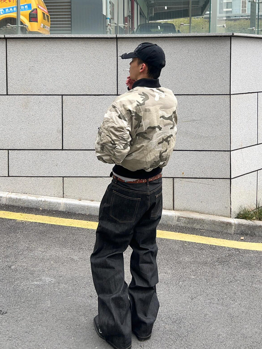 SOLID COLOR DENIM PANTS