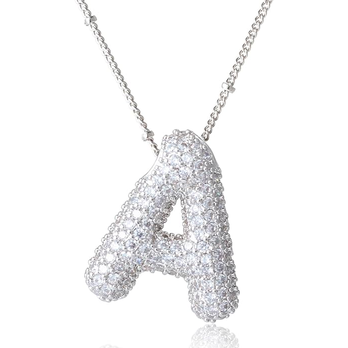 ICY CRYSTAL INITIAL NECKLACE (SILVER)