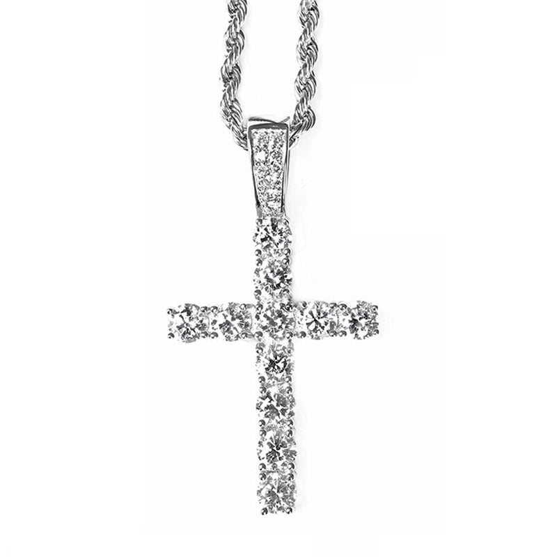 ICED CROSS CHAIN NACKLACE