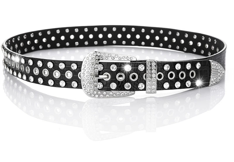 RHINESTONES PIN BUCKLE BELT