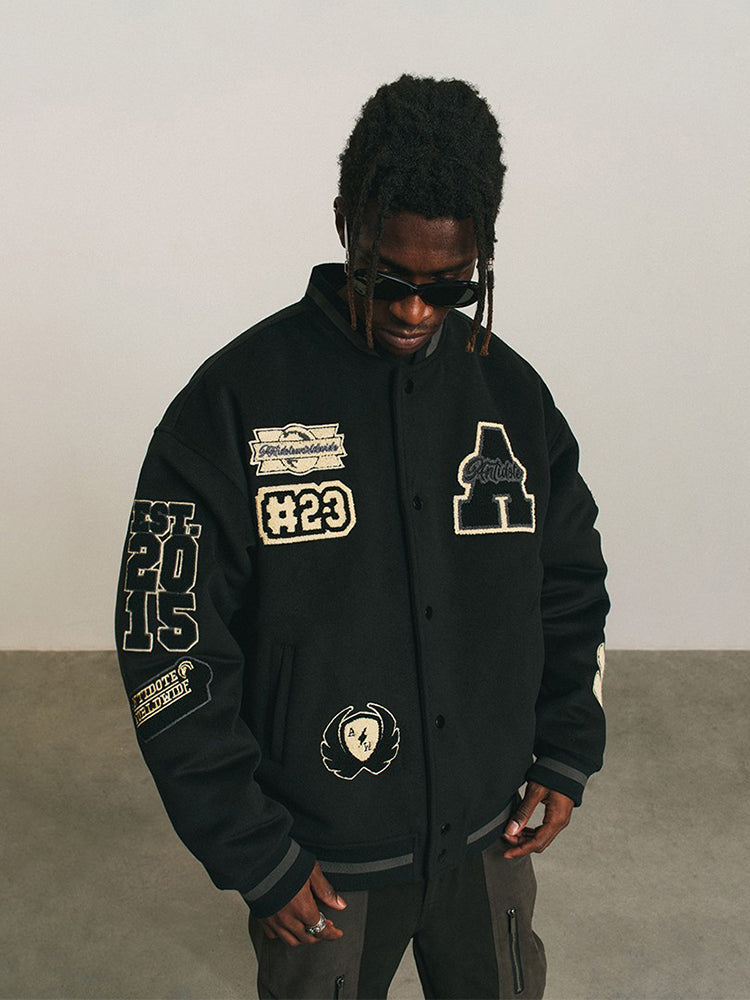 EMBROIDERED VARSITY JACKET