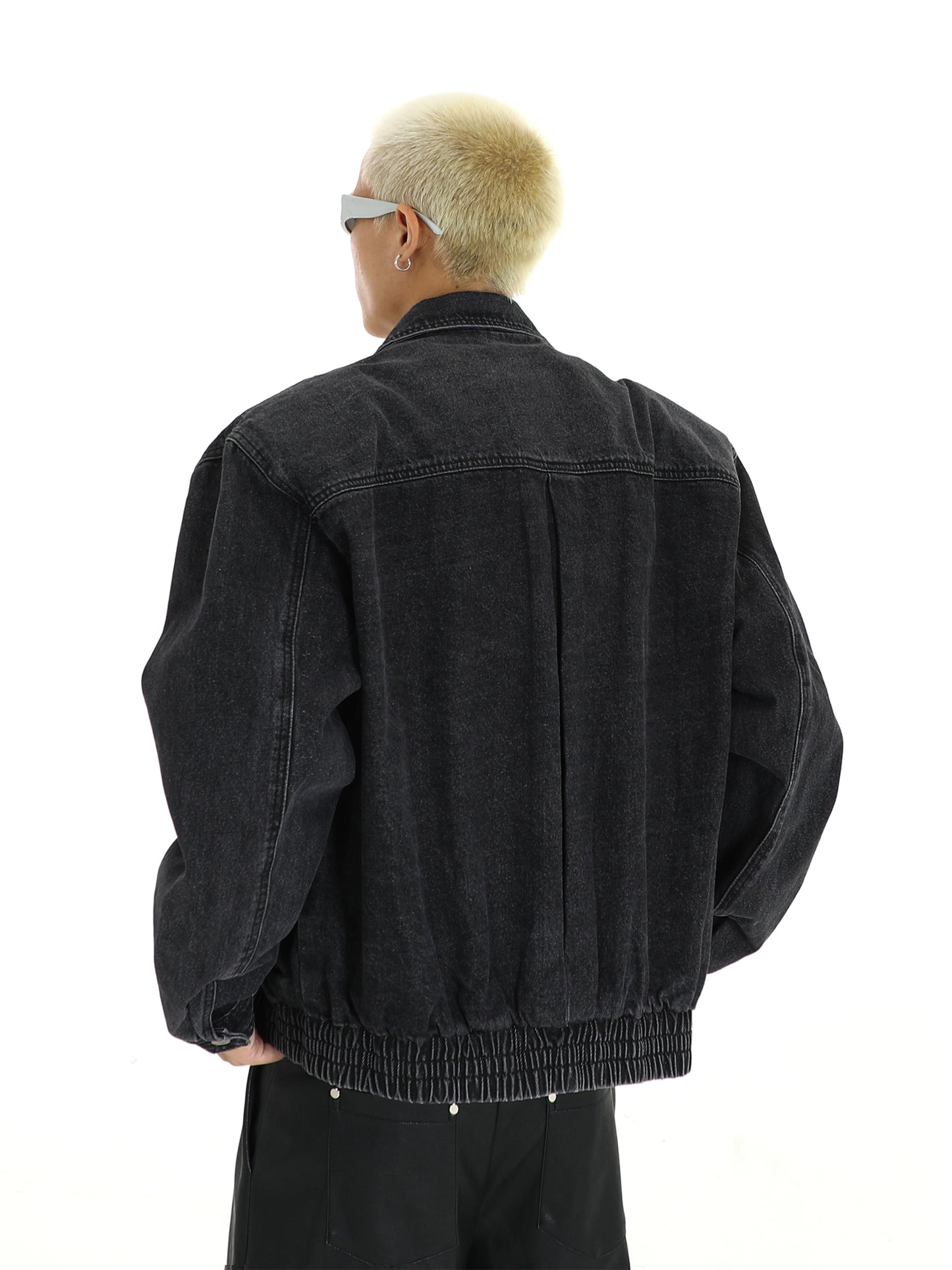HEAVY WASH METAL ZIPPER DENIM JACKET