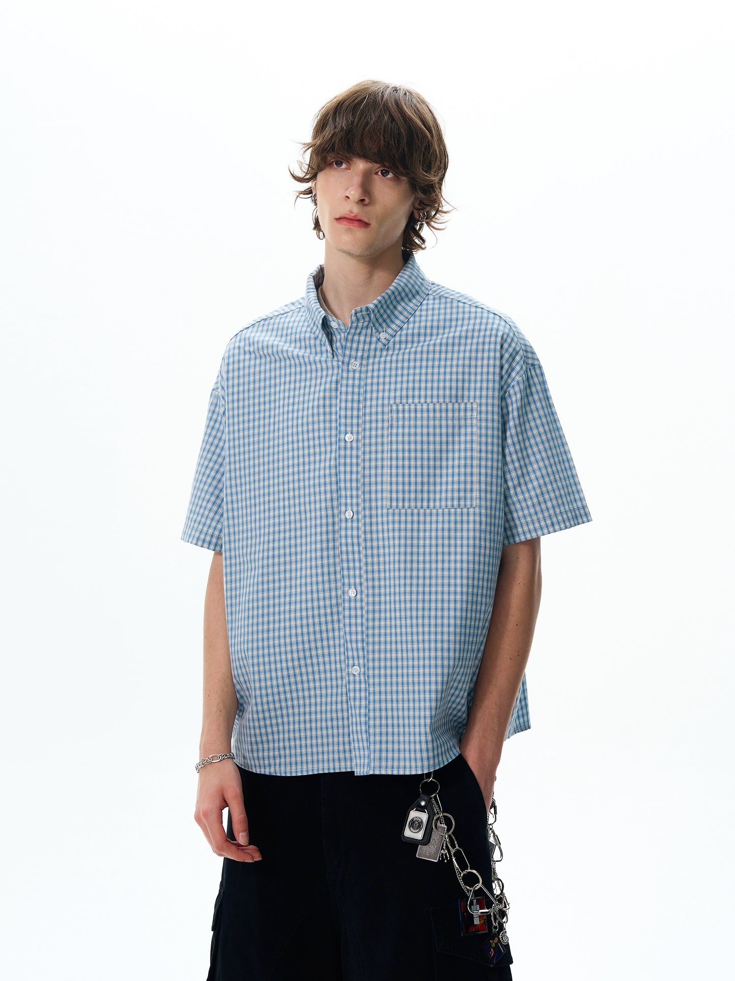CHECKERED BUTTON-UP SHIRT