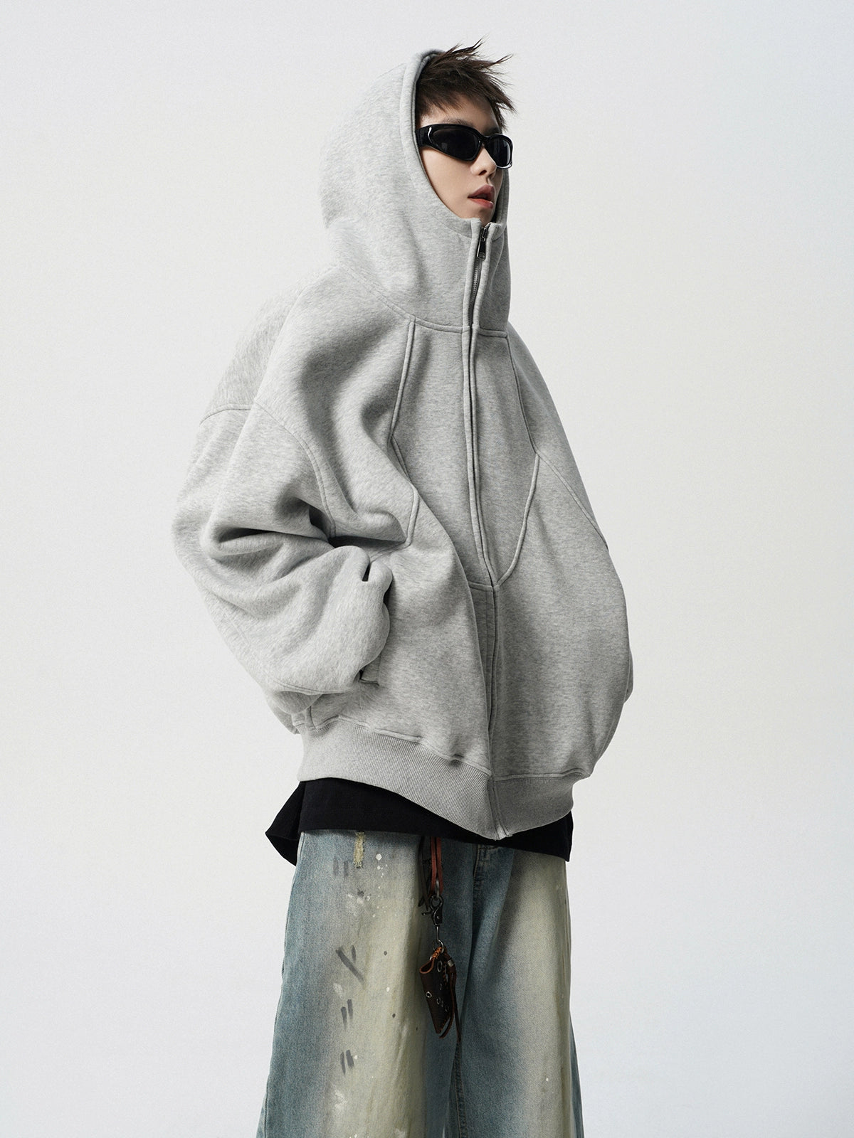 HIGH NECK JIPPED HOODIE