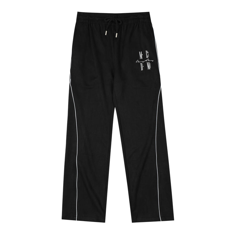 MEDM EMBROIDERY SUEDE TRACK PANTS