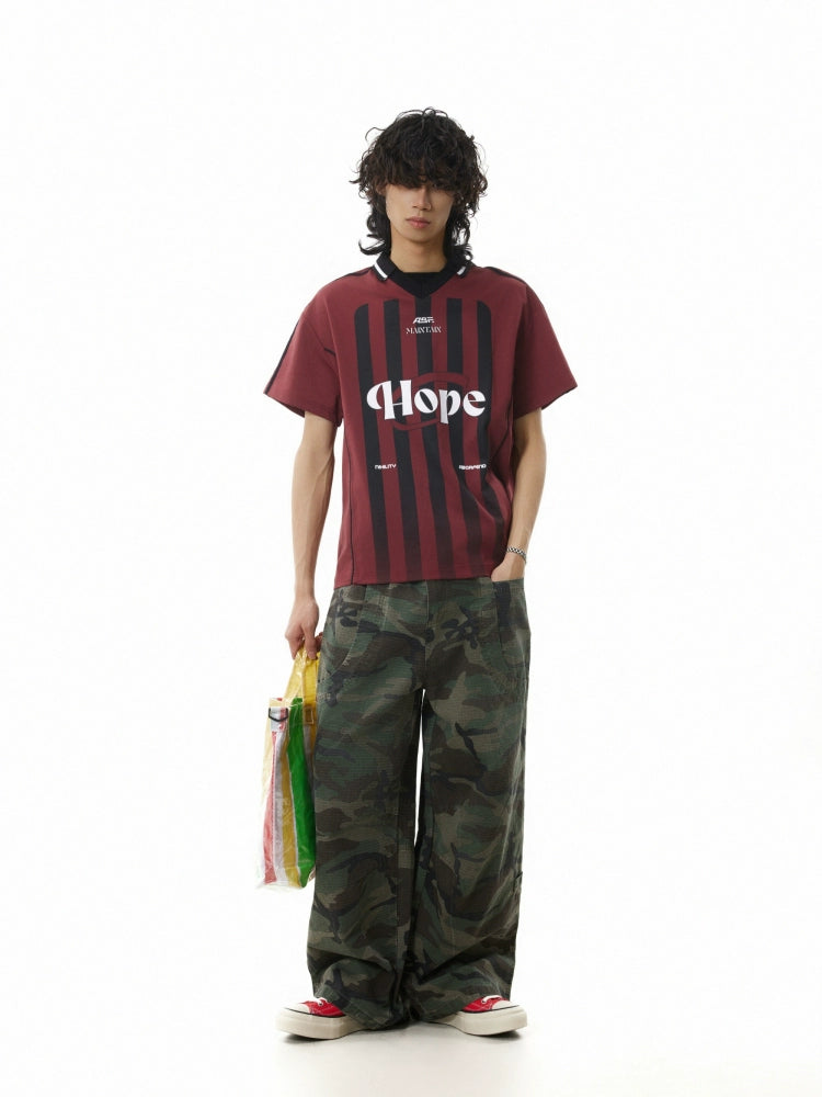 WASHED FADED CAMOUFLAGE CARGO PANTS