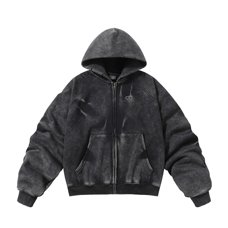 HEAVY WASHED ZIP HOODIE