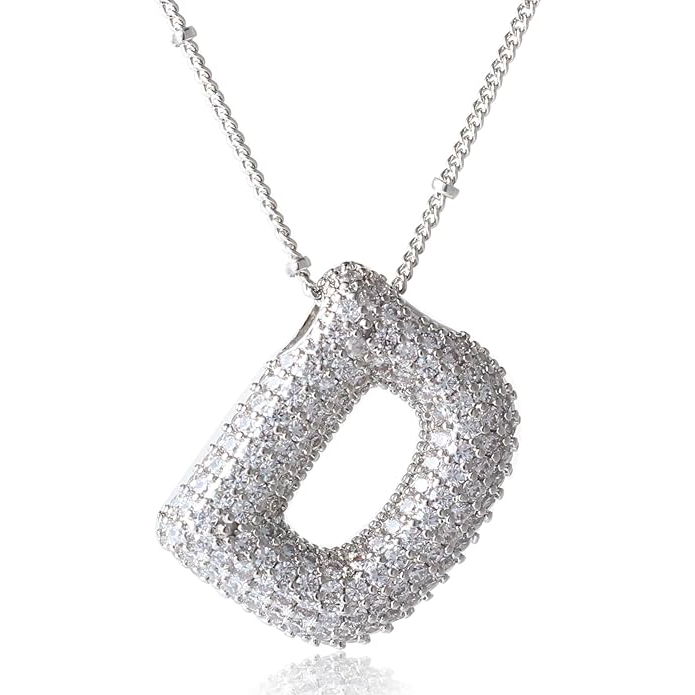 ICY CRYSTAL INITIAL NECKLACE (SILVER)