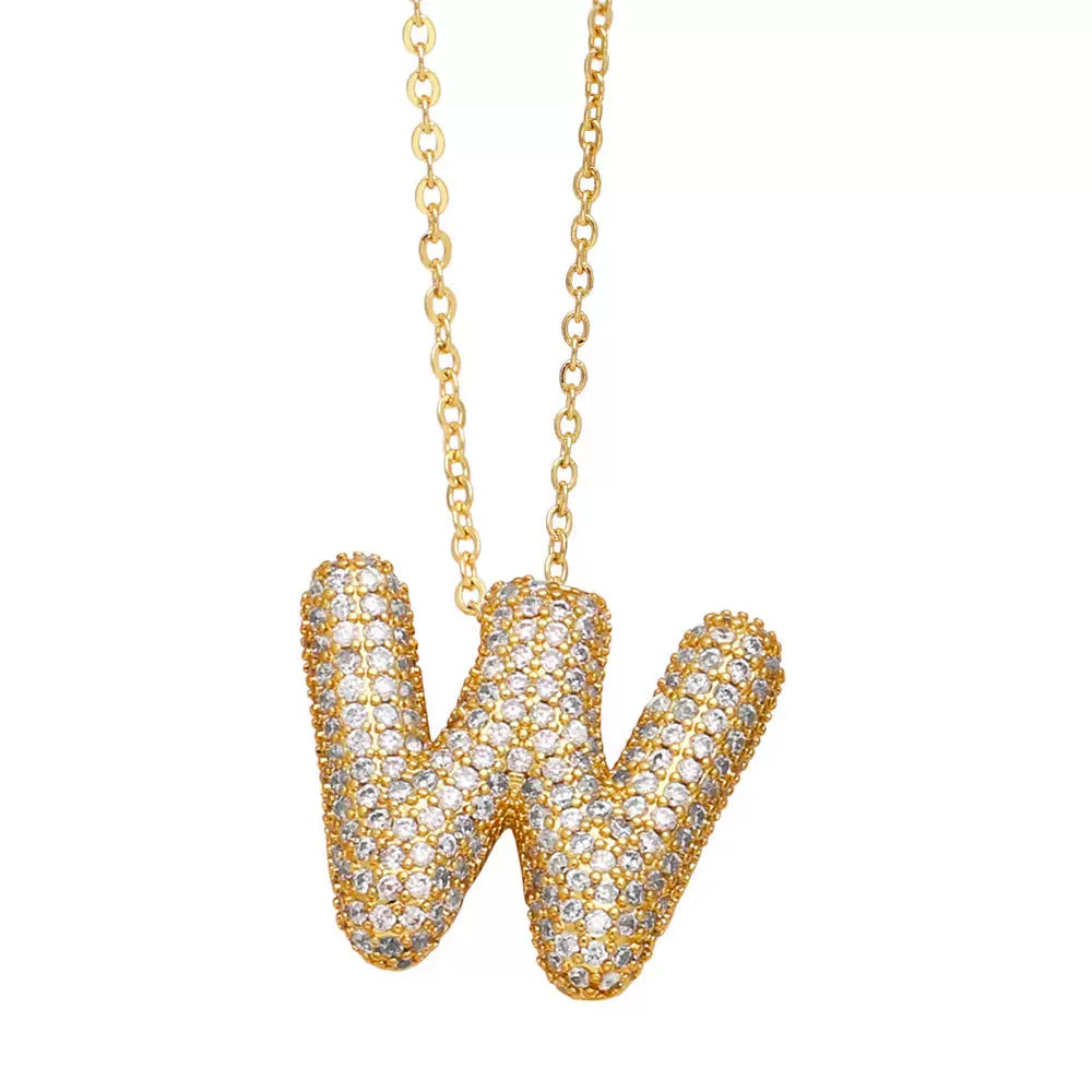 ICY CRYSTAL INITIAL NECKLACE (GOLD)