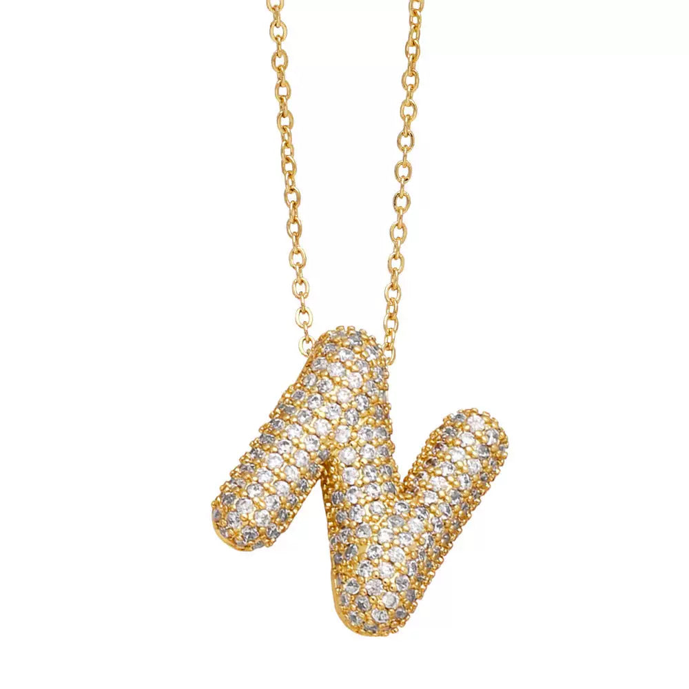 ICY CRYSTAL INITIAL NECKLACE (GOLD)