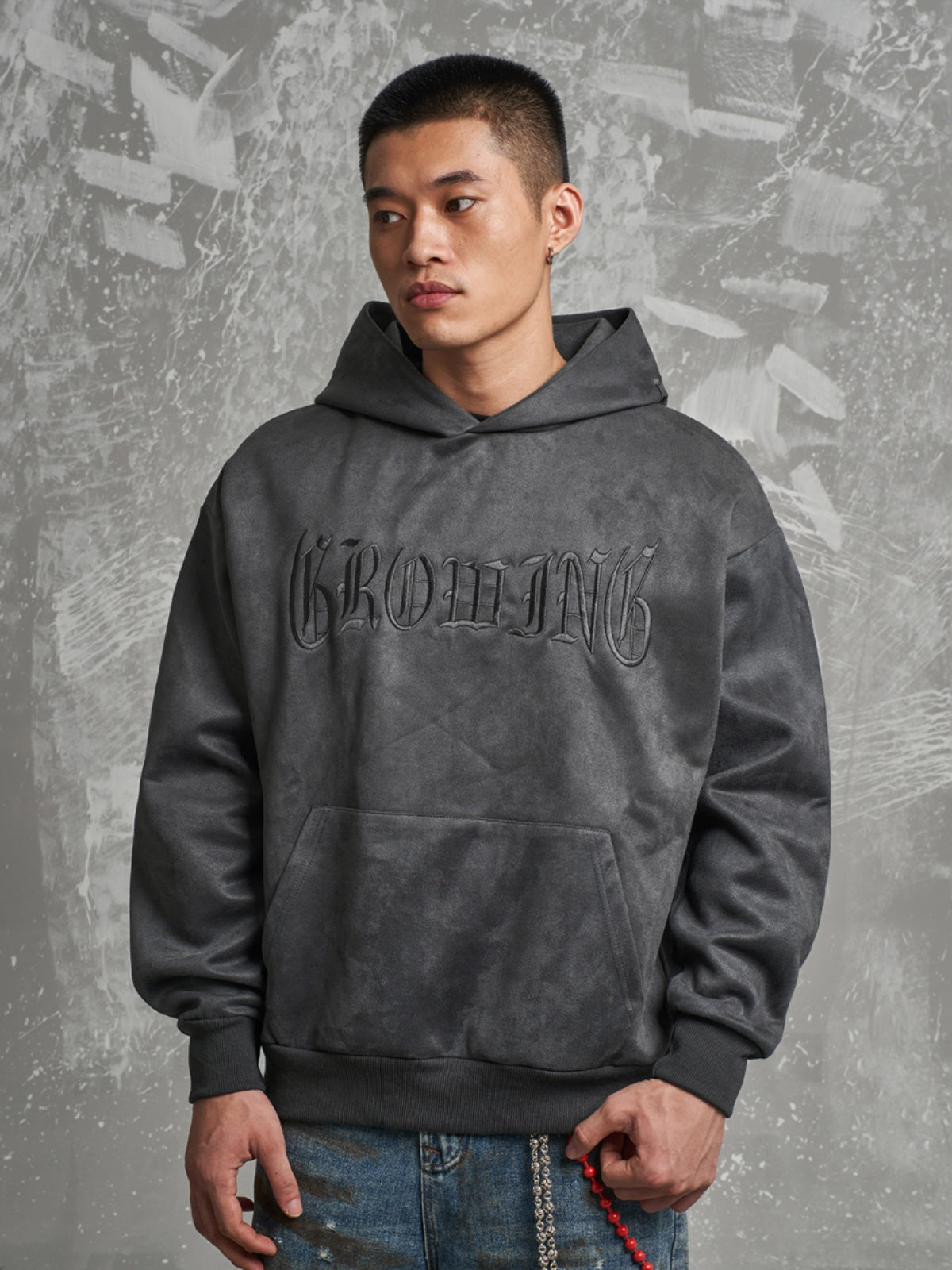 HEAVY EMBROIDERED WASHED HOODIE