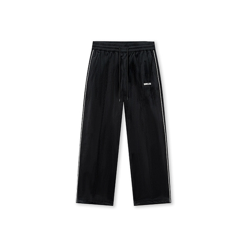 VELVET EMBROIDERED TARCK PANTS
