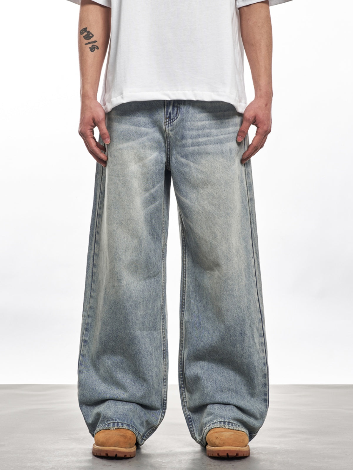 DAILY WASHED WIDE DENIM PANTS