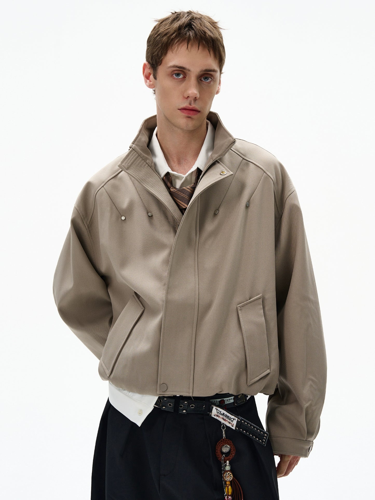 AMERICAN LOOSE DECONSTRUCTED RIVET FLIGHT JACKET