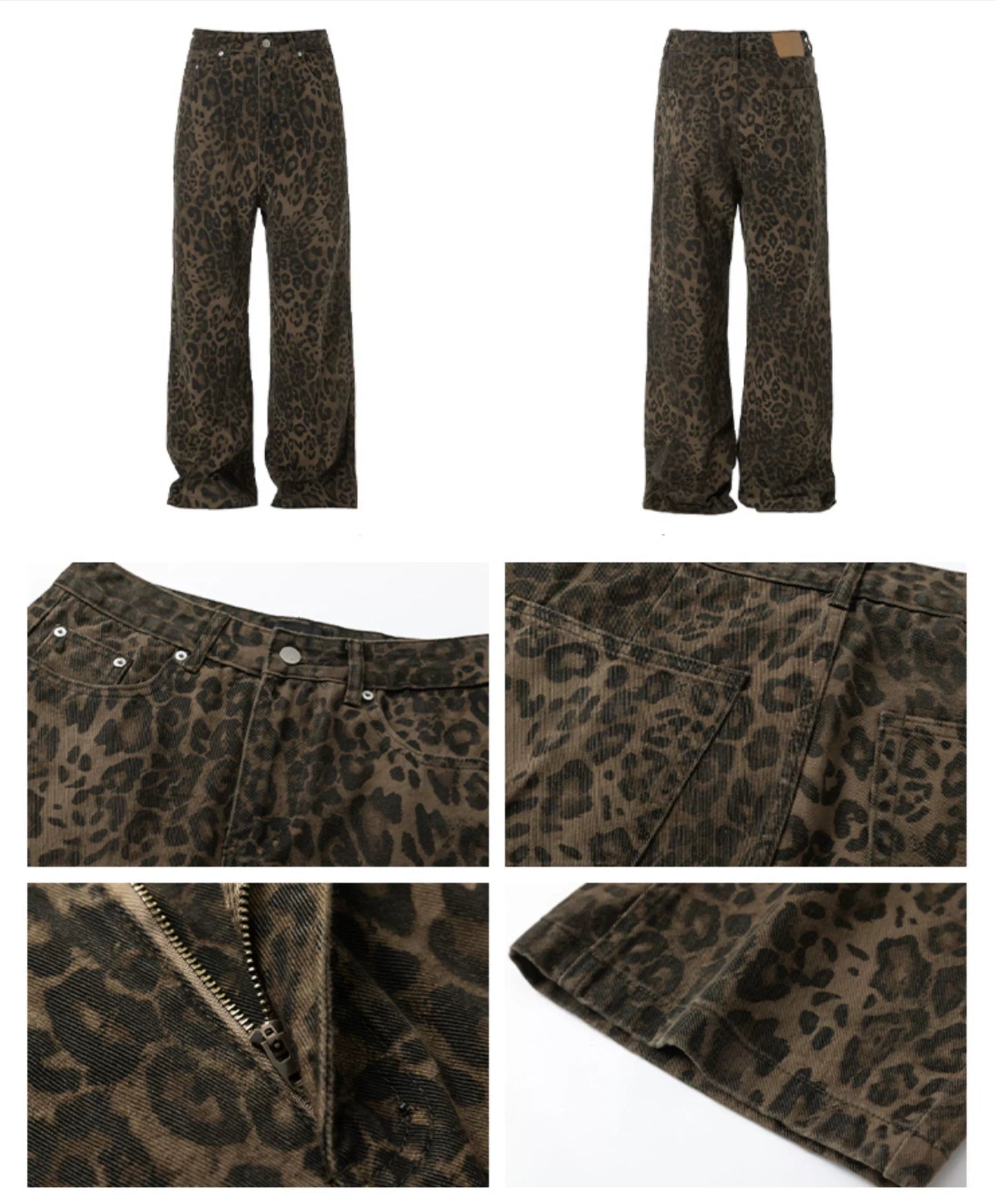 LEOPARD LOOSE STRAIGHT PANTS