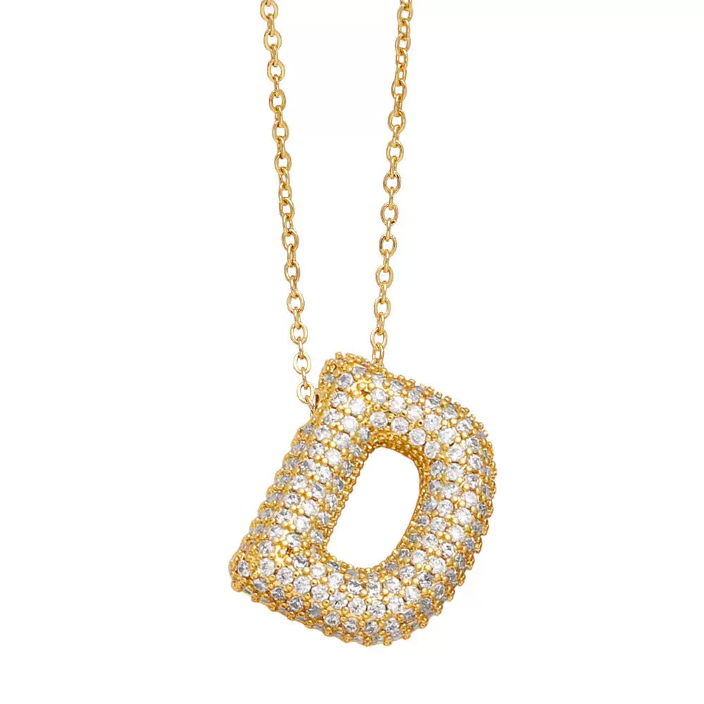 ICY CRYSTAL INITIAL NECKLACE (GOLD)