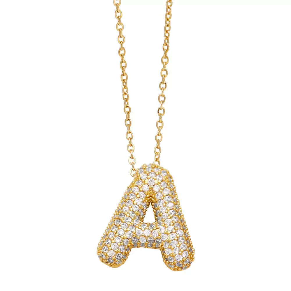 ICY CRYSTAL INITIAL NECKLACE (GOLD)
