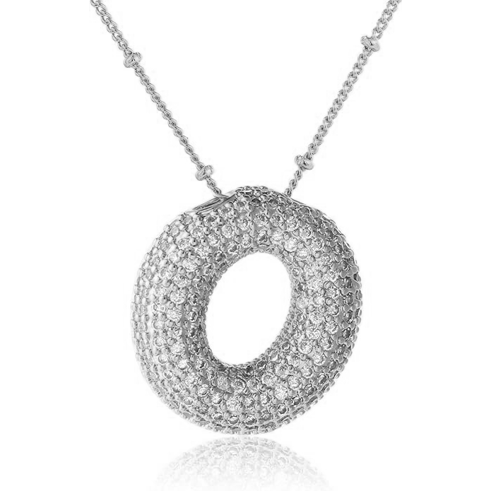 ICY CRYSTAL INITIAL NECKLACE (SILVER)