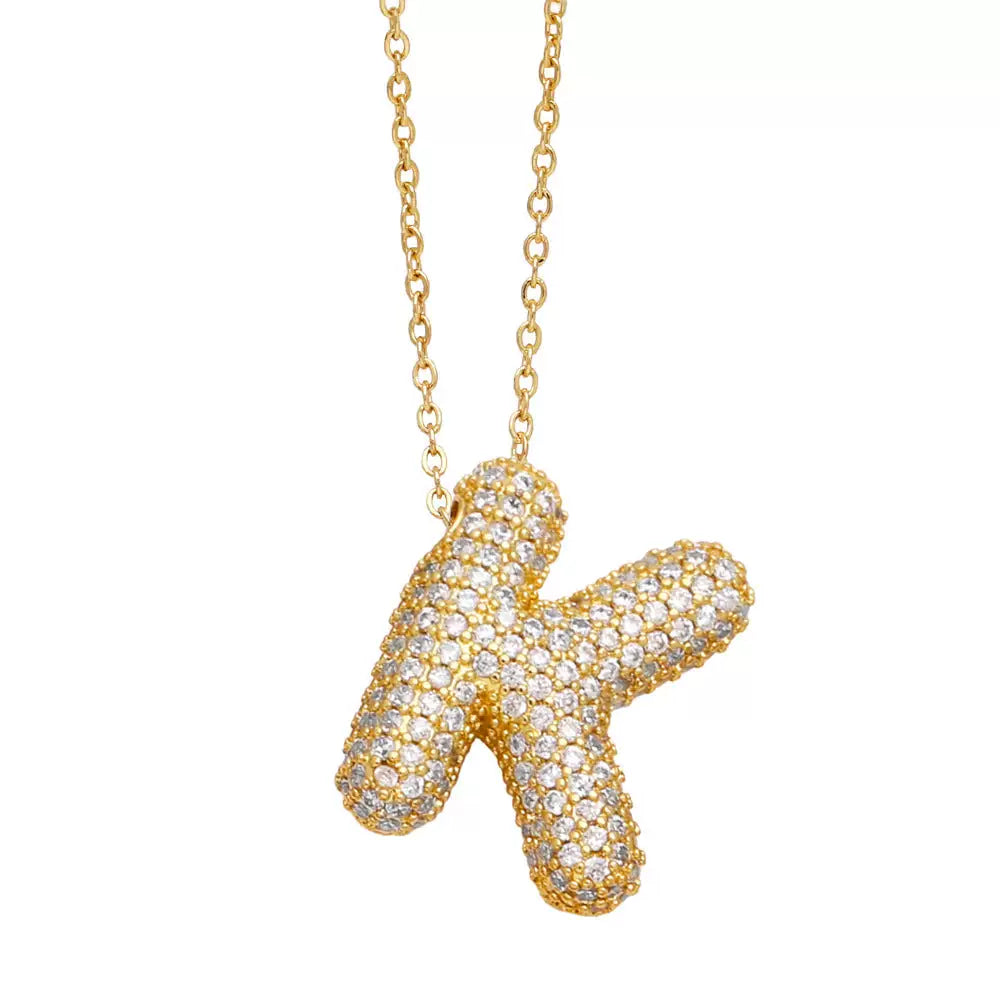ICY CRYSTAL INITIAL NECKLACE (GOLD)