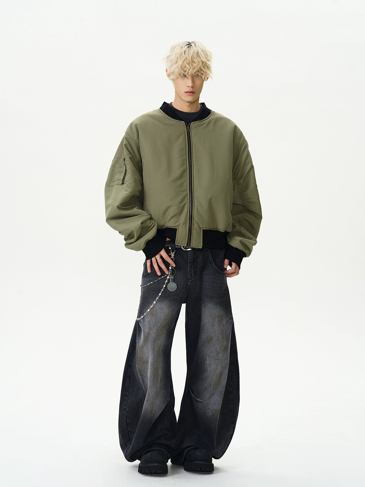 REVERSIBLE PU LEATHER HOODED JACKET