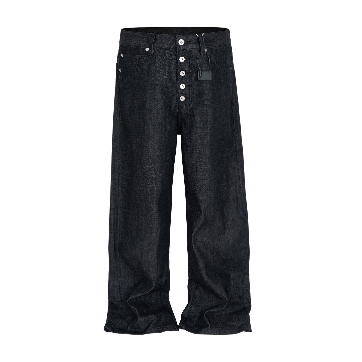 BUTTON FLY BAGGY DENIM PANTS
