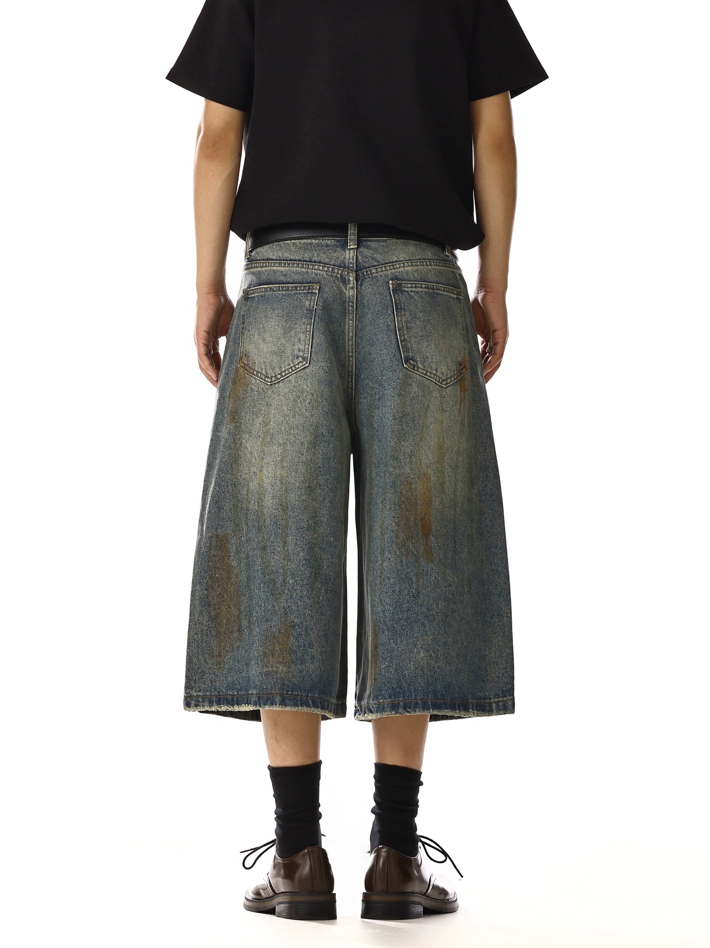 VINTAGE STAINED DENIM SHORTS