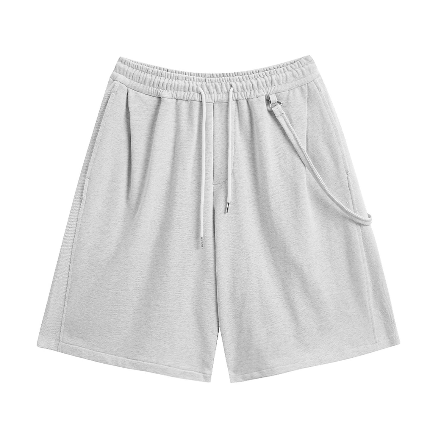 DRAWSTRING WAIST HEAVY SWEAT SHORTS