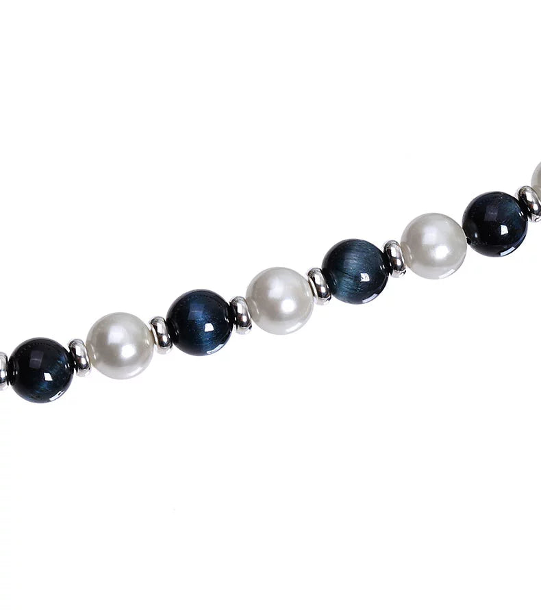PEARL STONE ICED CROSS NECKRACE