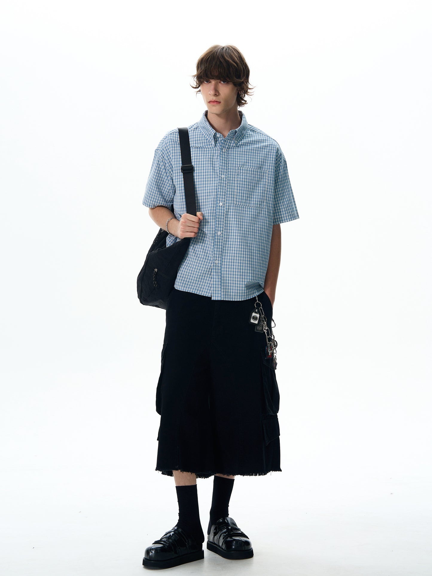 CHECKERED BUTTON-UP SHIRT