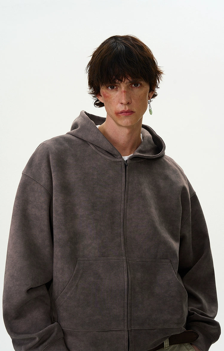 WASHED TIEDYE ZIPPED HOODIE