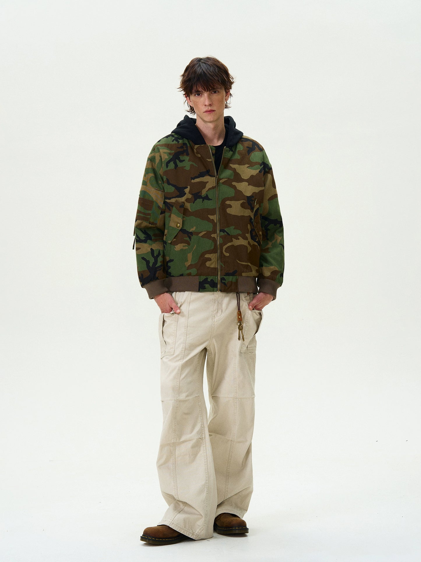 CAMOUFLAGE ZIPPED HOODIE